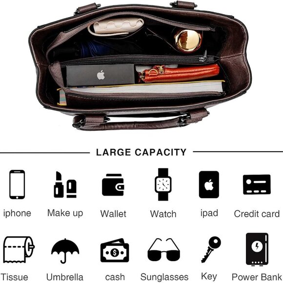 Tote Bag for Women Large Western Purse Ladies Top Handle Shoulder Handbags Vinta - Picture 6 of 7